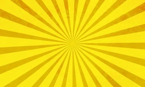 Yellow sunburst background with radial rays and vintage texture . Stock Illustration