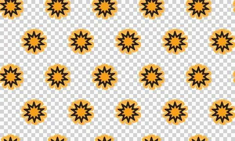 Yellow Sunburst Flower Seamless Pattern for Textile. Stock Illustration