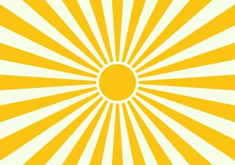 Yellow Sunburst Ray Pattern  Abstract Radiant Light Design Stock-Illustration