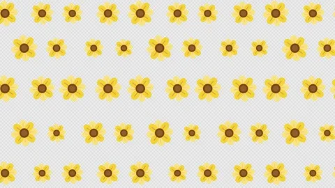 Yellow Sunflower Flat Seamless Pattern animated background Stock Footage 244849408