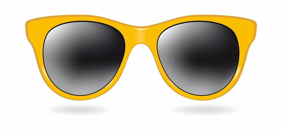 Yellow Sunglasses With Gradient Mesh, Vector Illustration Stock Illustration