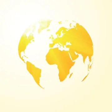 Yellow sunny world map Ilustración de archivo