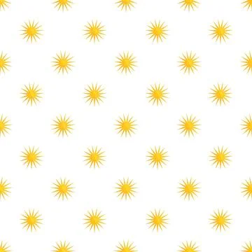 Yellow suns forming seamless pattern repeating background Illustrazione stock