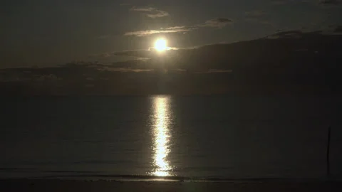 Yellow Sunset At The Beach Stock Footage 170481775