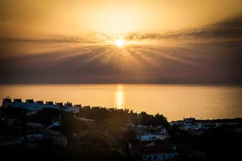 Yellow sunset Stock Photos