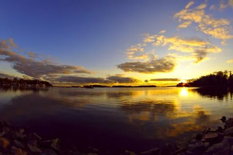 Yellow sunset Stock Photos