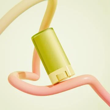 Yellow Sunstick packaging mockup Stock Illustration