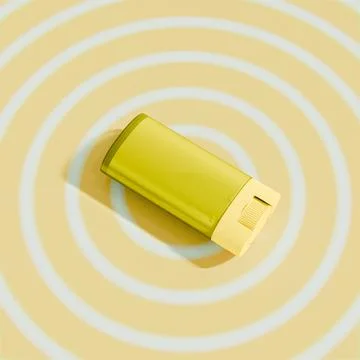 Yellow Sunstick packaging mockup Stock Illustration