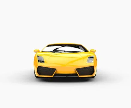 Yellow Supercar Front View Stock Illustration