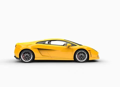 Yellow Supercar Side View Stock Illustration