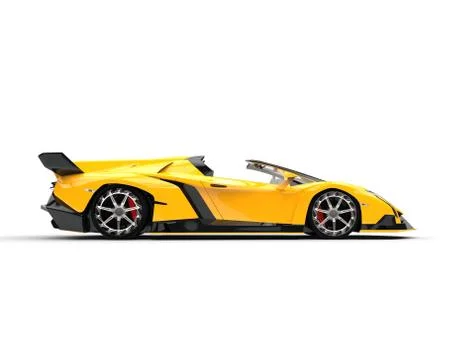 Yellow Supercar - Side View 스톡 일러스트