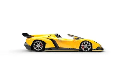 Yellow supercar on white background Stock Illustration