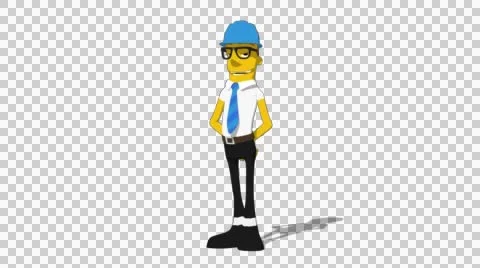 Yellow Supervisor 'Talking without Gestures' Connectable Character Animation Stock Footage 52212442