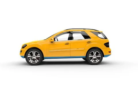 Yellow SUV - Side View Illustrazione stock