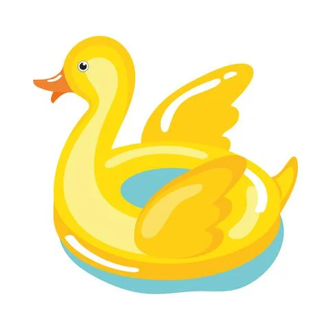 Yellow swan float pool Stock Illustration
