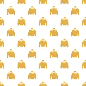Yellow sweater clothing seamless pattern repeating background Stock Illustration