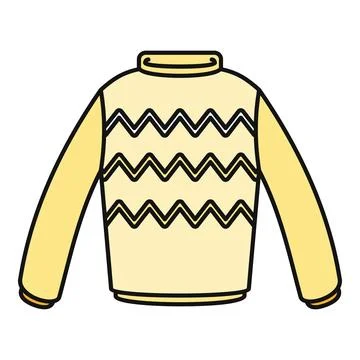 Yellow sweater with zigzag pattern illustrating winter clothing Illustrazione stock