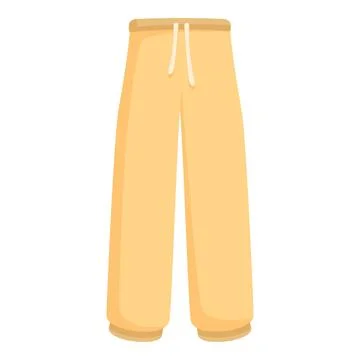 Yellow sweatpants with drawstring featuring elasticated waistband Stock Illustration