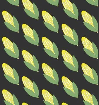 Yellow sweet corn seamless pattern. Stockillustratie