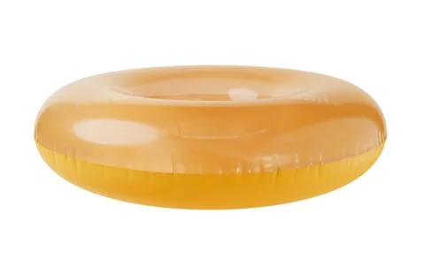 Yellow swim ring on isolated background. 3d render. Stock Illustration