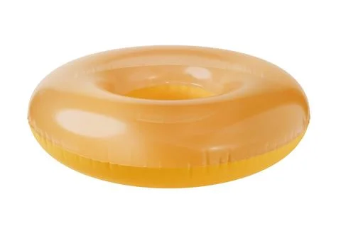 Yellow swim ring on isolated background. 3d render. Stock Illustration