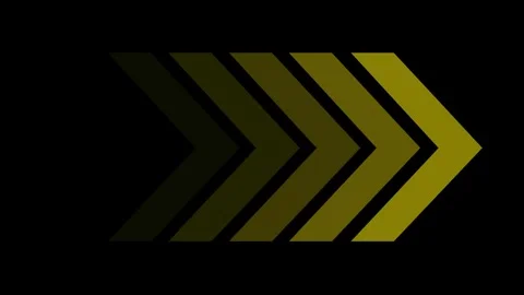 Yellow swipe forward or right pointing solid arrow icon. Right direction an.. Video stock 293555027
