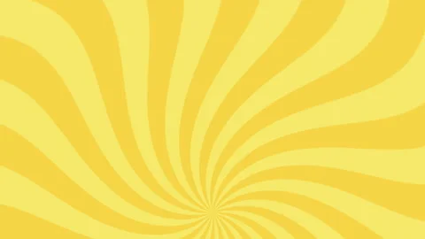Yellow Swirl Background Animated, Rotating Starburst Swinging Sixties Style Stock Footage 226586136