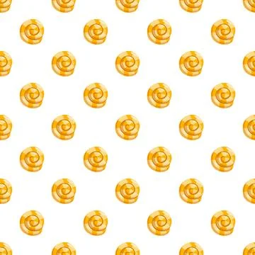 Yellow swirl candy seamless pattern background Illustrazione stock