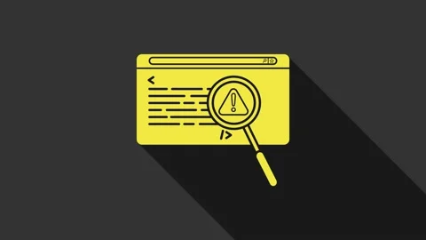 Yellow System bug concept icon isolated on grey background. Code bug concept Stock Footage 147699942