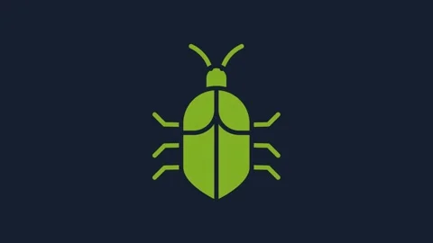 Yellow System bug concept icon isolated on blue background. Code bug concept Stock Footage 232040640