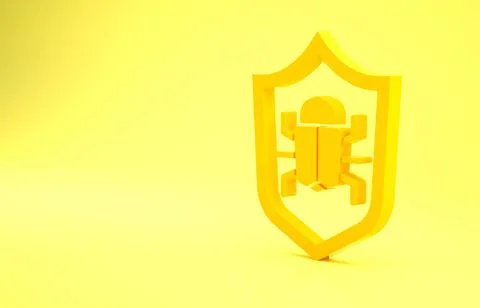 Yellow System bug concept icon isolated on yellow background. Code bug concep Illustrazione stock