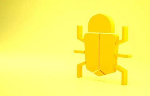 Yellow System bug concept icon isolated on yellow background. Code bug concep Stock Illustration