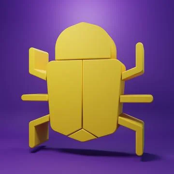 Yellow System bug concept icon isolated on purple background. Code bug conc.. 库存插图