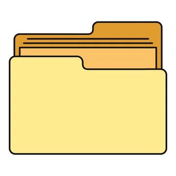 Yellow tabbed file folder storing documents and information Stock Illustration