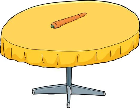 Yellow Table with Carrot Stock Illustration