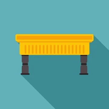 Yellow table with gray legs casting long shadow Stock Illustration