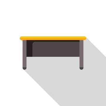 Yellow table with grey legs casting long shadow Stock Illustration