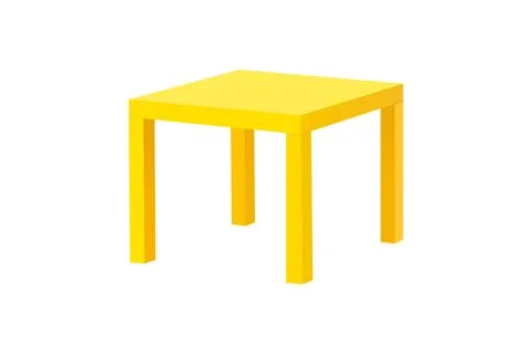 Yellow table isolated on white background Stock Illustration