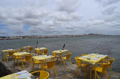 Yellow tables Stock Photos