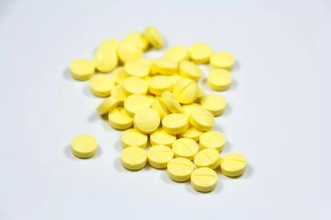 Yellow tablets Stock Photos