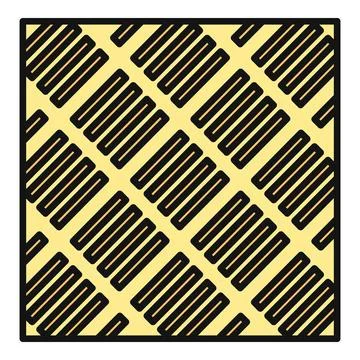 Yellow tactile paving pattern providing accessibility and safety Stock Illustration