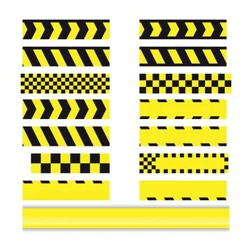 Yellow Tape Brush Pattern Seamless Stock Illustration