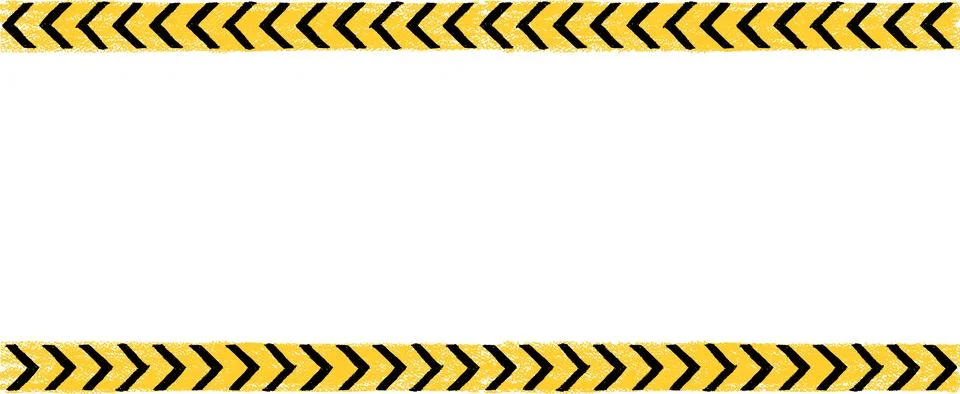 Yellow tape caution border with road line warning paintbrush strokes forming 스톡 일러스트