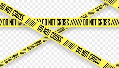 Yellow tapes seamless pattern. Do not cross. Illustrazione stock