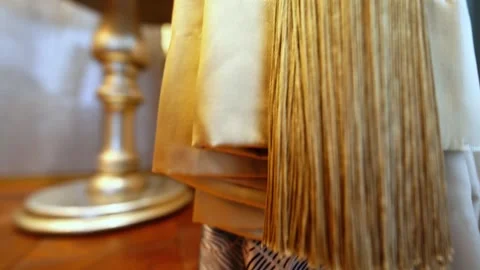 Yellow Tassel Charm in Soft Light Vídeos de archivo 307915420