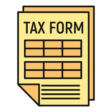 Yellow tax form document for financial accounting and filing Stock Illustration