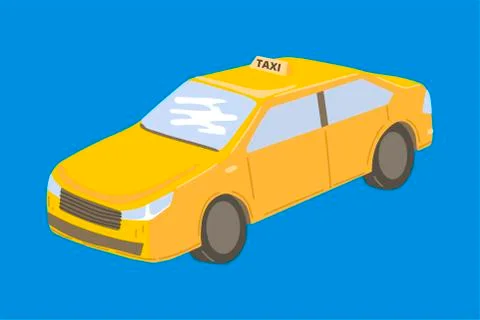 Yellow taxi cab. Isolated. Vector illustration Stock Illustration