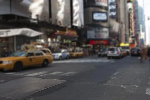 Yellow taxi cab is navigating intersection in flat design showing crosswalks, Stock Photos