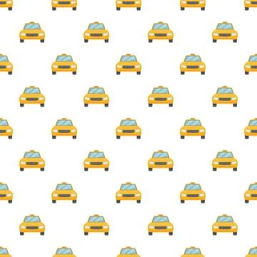 Yellow taxi cabs seamless pattern background Stock Illustration
