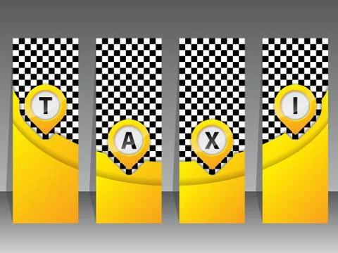 Yellow taxi labels with pointers Stock-Illustration